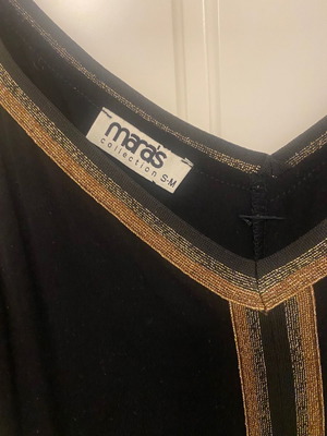 Makó dress long black with gold details used