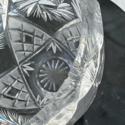 Crystal liqueur glass set and vase used