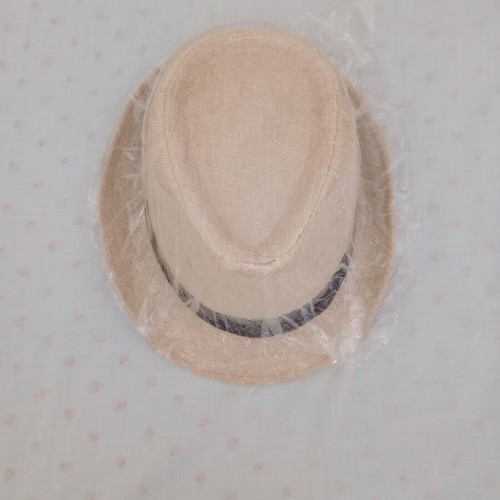 Panama hat new, dark beige and brown, one size