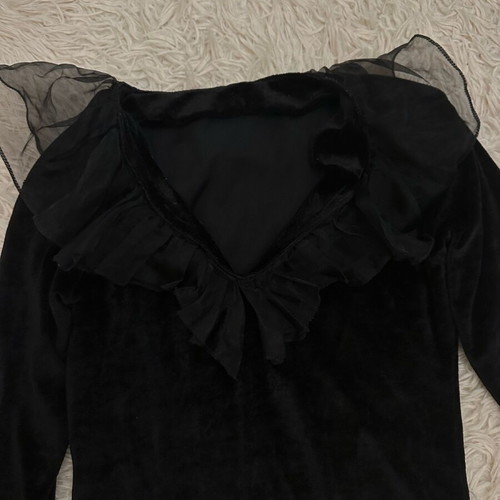 Velvet black bodysuit like new, size L