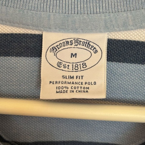 Brooks Brothers Polo shirt like new, blue striped, medium