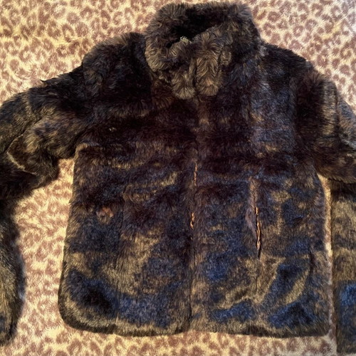 Pull & Bear synthetic fur jacket brown like new