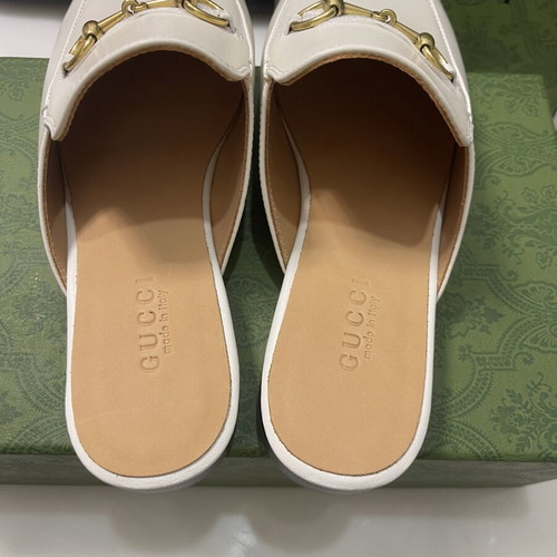 Gucci Princetown Horsebit Leather Mules Ivory EU 38 new