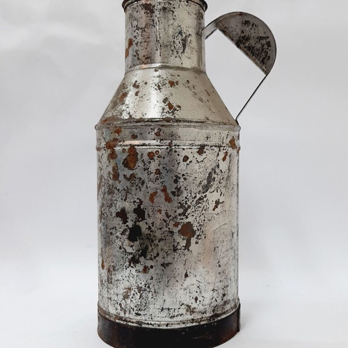 Vintage metal milk can 50s Bulgaria 36×16×9 cm