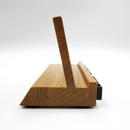 Wooden 'NOW PLAYING' vinyl record stand, handmade oak