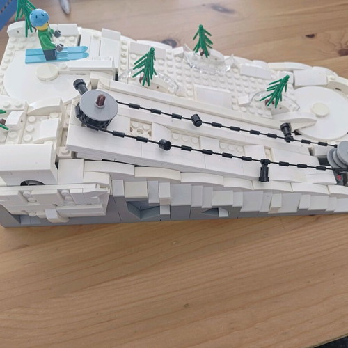 Lego ski slope MOC used with working lever