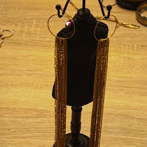 Long gold festive earrings