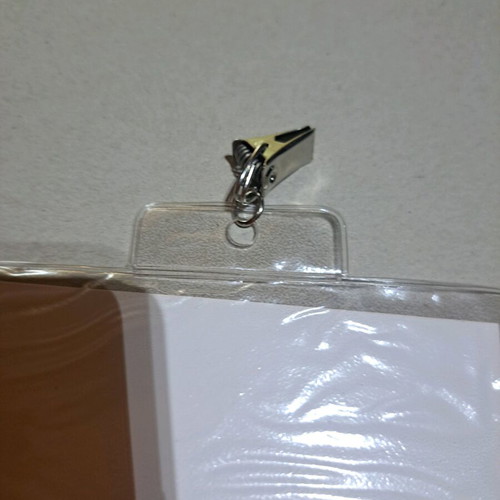 Transparent card holders with clip 2pcs new, white