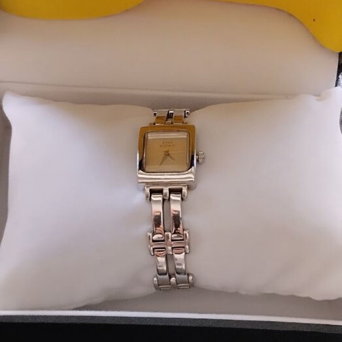 Anne Klein II Art Deco Tank Edition ladies watch like new, white and silver