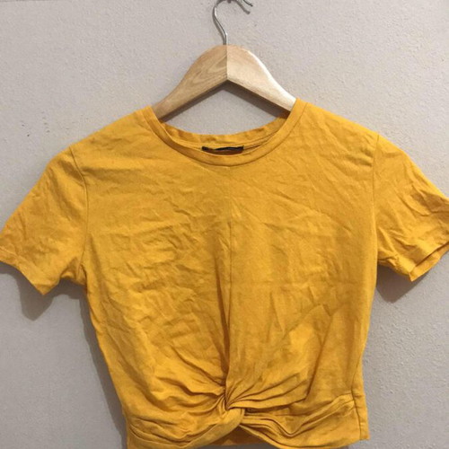 Zara crop top used, yellow, size S
