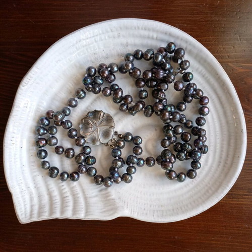 Black Pearls Necklace vintage used