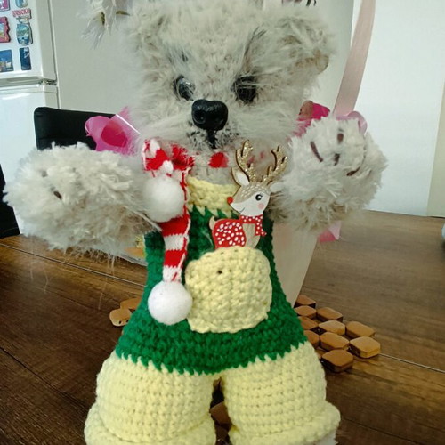 Handmade knitted cat toy new, 18cm with movable paws and head
