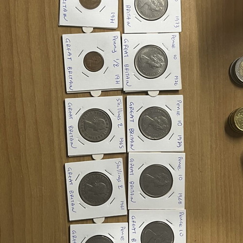 British coins vintage collection, lot of 11, like new