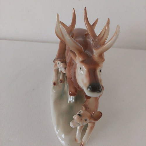 Deer with hunting dogs Graefenthal used, Germany