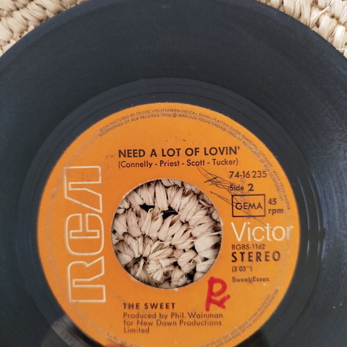 Vinyl record 45 rpm used, single Block Buster! by The Sweet