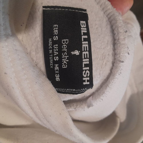 Billie Eilish Bershka sweatshirt used, small, oversized, white