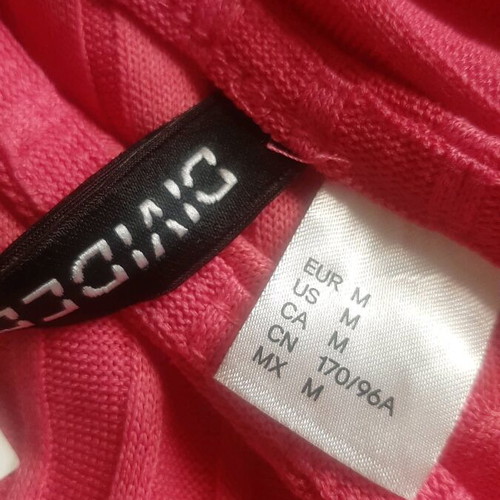 Rib pink blouse with one sleeve elastic, new H&M size M
