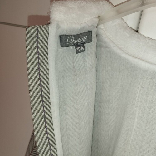 Dadati Grey striped midi dress new, size 10Y, with lining and sleeve design