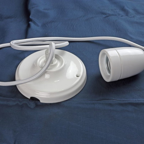 White ceiling light with adjustable height porcelain new