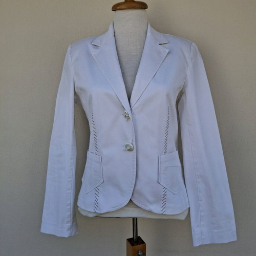 Cinnamar jacket white with embroidered details like new, size 48