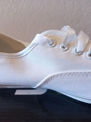B&S White Canvas Shoes Size 38 New