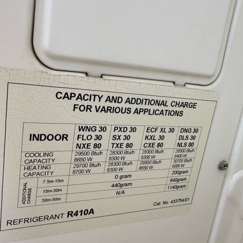 Electra air conditioner used 30,000 BTU Model OU8-30 RC R410 EL