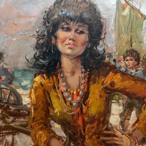 Nino Salvadori Esposito artwork used, framed oil painting