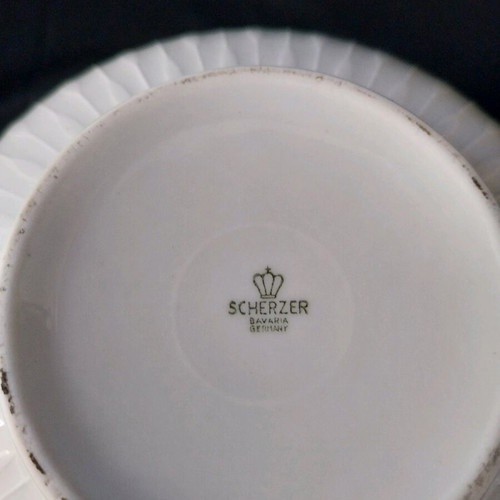 Scherzer Bavaria porcelain large vintage fondue pot