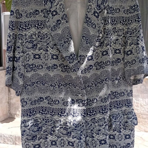 Summer suit jacket with skirt like new, gray and blue