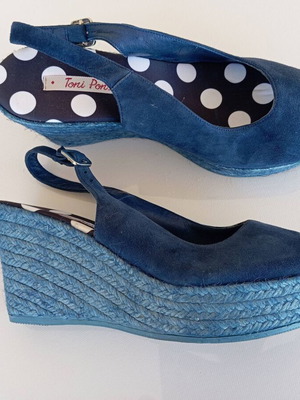 Toni Pons suede platform espadrilles like new, size 38, blue