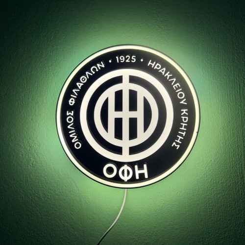 Custom LED light ΟΦΗ like new with base and keychain