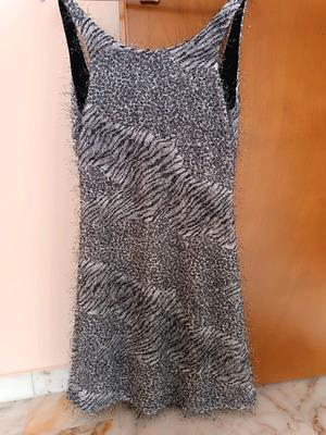 Zebre mini dress like new, black and white, size S