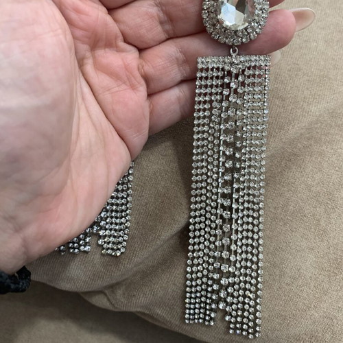 Long earrings with rhinestones like new