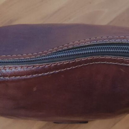 The Bridge shoulder bag used, cognac leather, spacious with three compartments