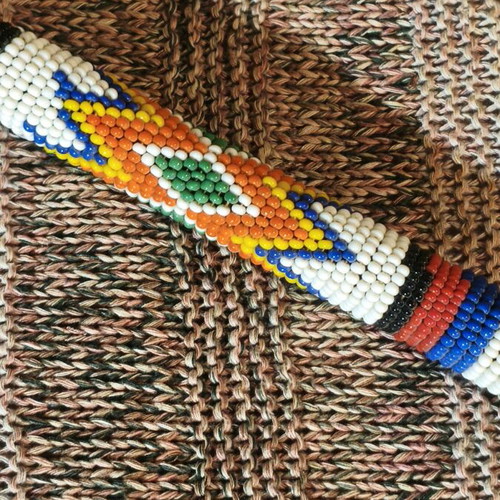 Handmade African beaded stick like new, Zulu beaded stick