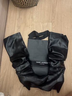 Saint Laurent μπότες πάνω από το γόνατο σε μαύρο, μέγεθος 39