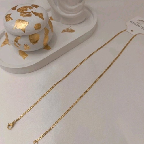 Steel gold chain new, 47 cm