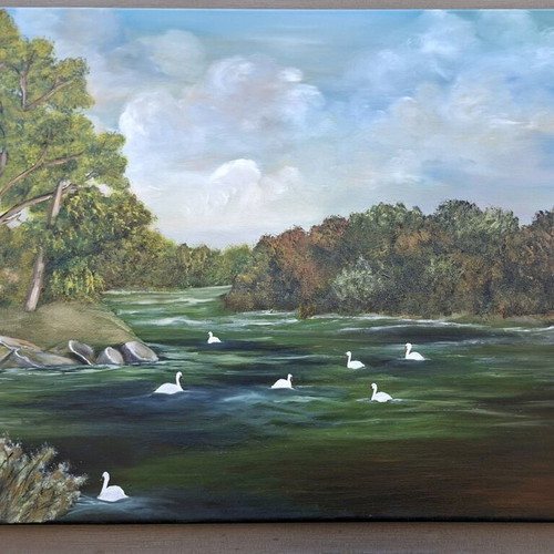 Handmade oil painting landscape new 70x100x1.5cm