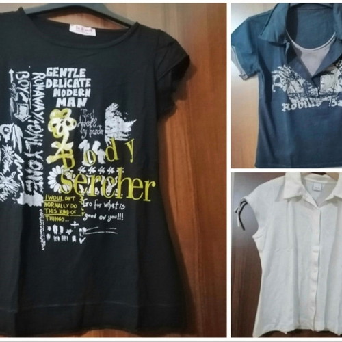 Women's short-sleeve blouses used, pack of 14, size S/M