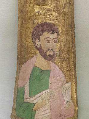 Απόστολος Πέτρος ζωγραφισμένος σε παλιό κεραμίδι διά χειρός Βρανάς ή Βρανός