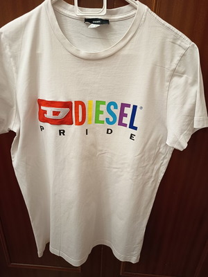Diesel Pride λευκό T-shirt, μέγεθος large