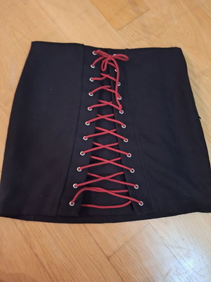 Mini skirt Aniye By like new, size S 36, black and red