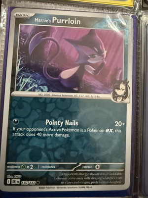 Marnie's Purrloin Reverse Holo κάρτα καινούργια, Destined Rivals 130/182