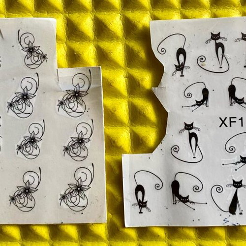 Nail stickers used with guide for French manicure