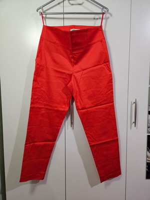 Chrisper Red Cotton Trousers New, Size L