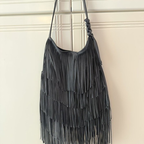 Callista Calypso shoulder bag in black with fringes