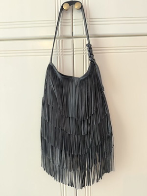 Callista Calypso shoulder bag in black with fringes