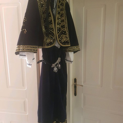 Traditional Thracian costume velvet with gold details, new