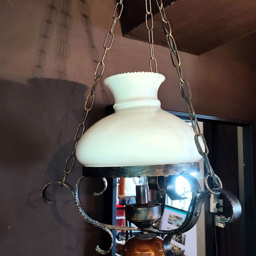 Ceiling light single pendant used, antique, 110cm