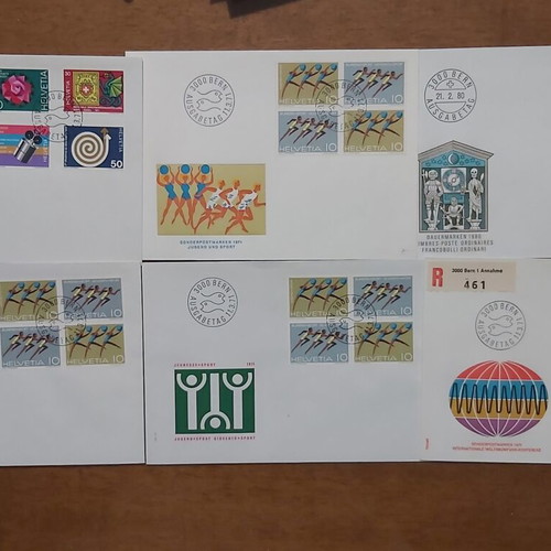 Switzerland FDC lot used, 15 covers from the 70s